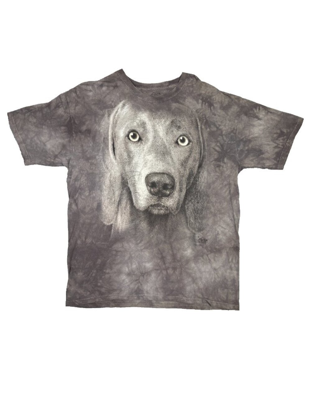 The Mountain T Shirt Weimaraner Dog Face Mens XL Gray Tie Dye Cotton Vincent Hie